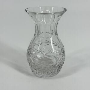 Gorgeous Waterford Crystal Small Vase, Raised Diamond and Geometrics